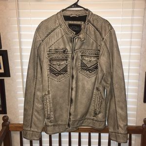 Buckle Black Faux Leather Jacket